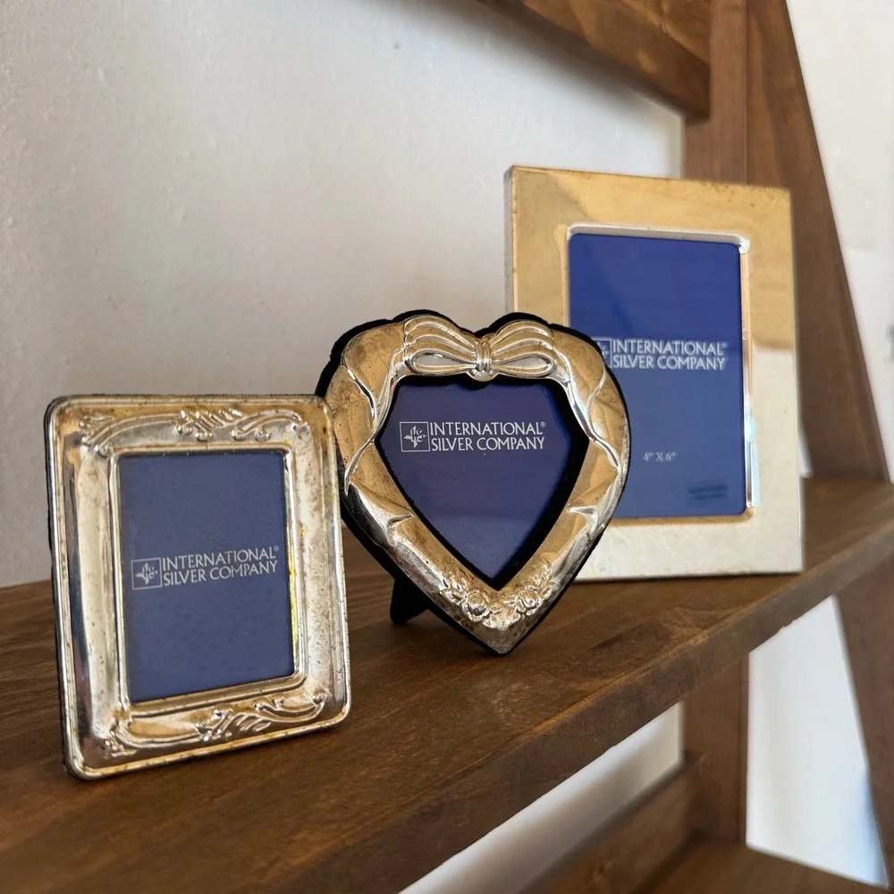 3pc Vintage International Silver Company Silverplated Picture Frames NIB NOS